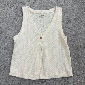 Madewell Women's Cream and White Jumper
